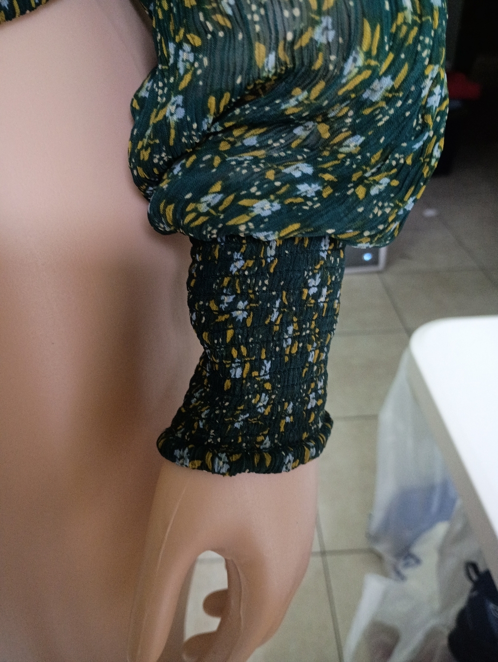 Free People Dark Green Floral Blouse - Picture 9 of 11